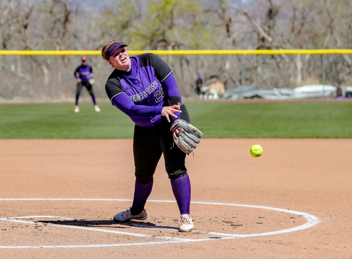 er State softball Johnson pitches WSU to 2 wins, near upset, wins